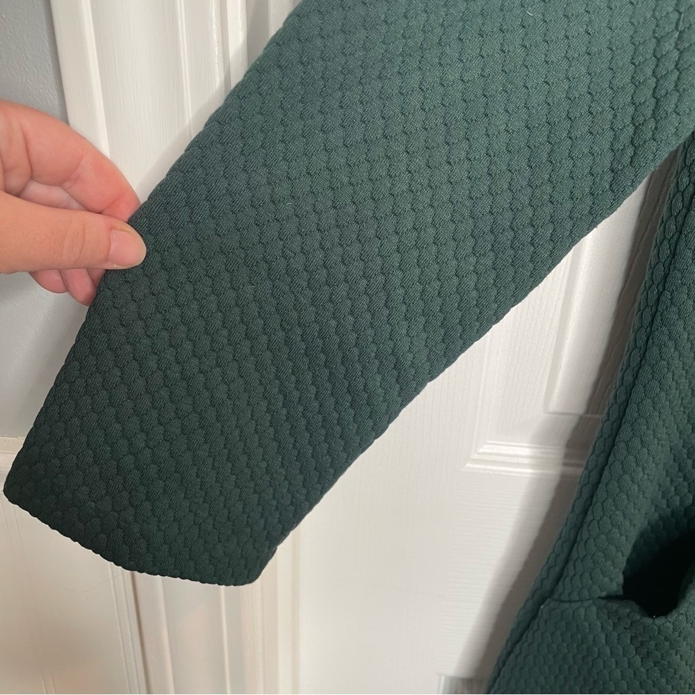 Boden Andrea Jacquard Shift Dress Honeycomb Textured Knit in Forest Green 4R - Picture 7 of 12
